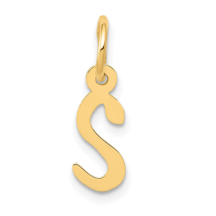Lovely Rita's Pendants & Charms 14k Yellow Gold Small Slanted Block Letter S Initial Pendant