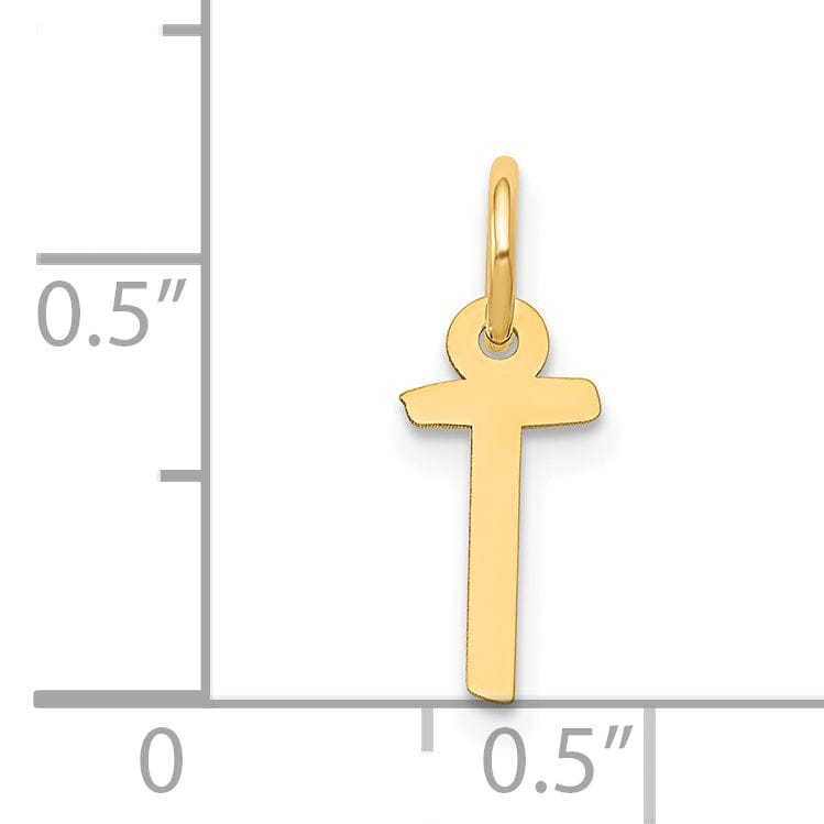 Lovely Rita's Pendants & Charms 14k Yellow Gold Small Slanted Block Letter T Initial Pendant