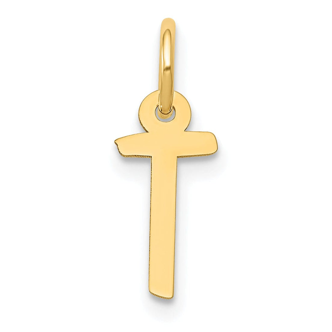 Lovely Rita's Pendants & Charms 14k Yellow Gold Small Slanted Block Letter T Initial Pendant