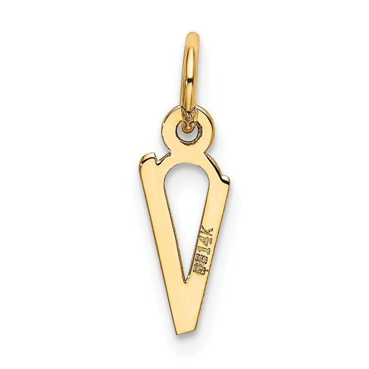 Lovely Rita's Pendants & Charms 14k Yellow Gold Small Slanted Block Letter V Initial Pendant