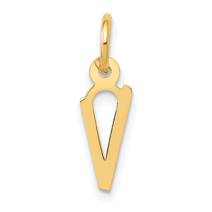Lovely Rita's Pendants & Charms 14k Yellow Gold Small Slanted Block Letter V Initial Pendant