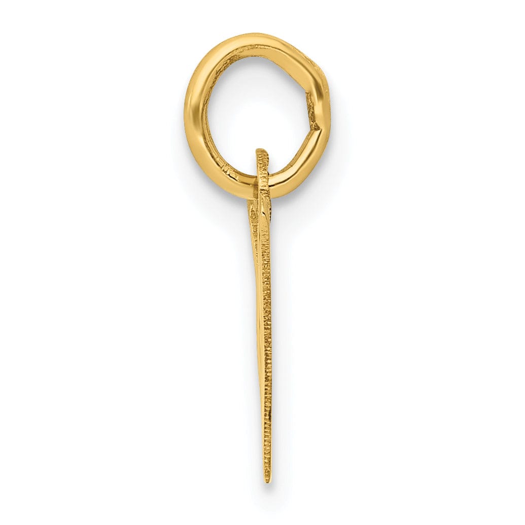 Lovely Rita's Pendants & Charms 14k Yellow Gold Small Slanted Block Letter W Initial Pendant