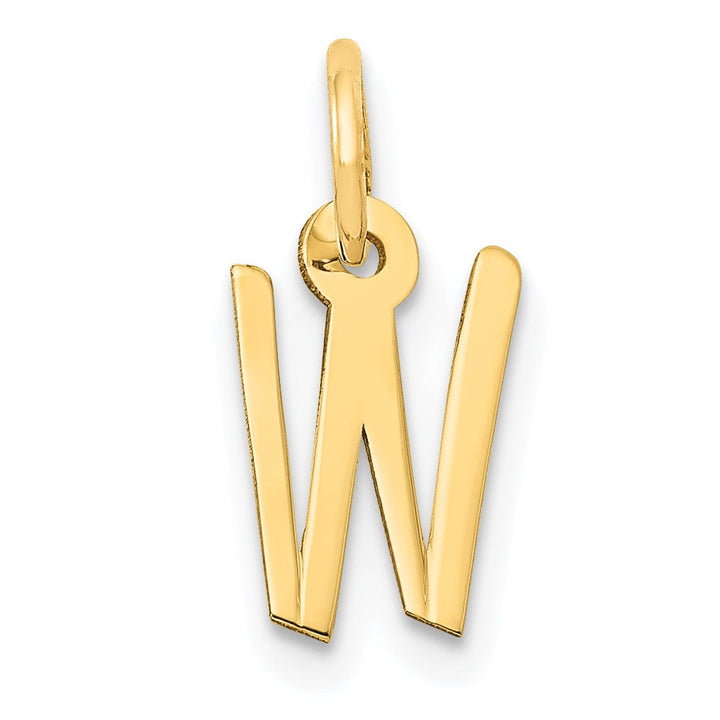 Lovely Rita's Pendants & Charms 14k Yellow Gold Small Slanted Block Letter W Initial Pendant