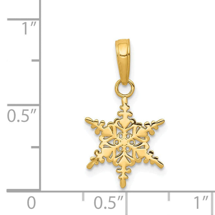 Lovely Rita's Pendants & Charms 14k Yellow Gold Small Snowflake Charm Pendant