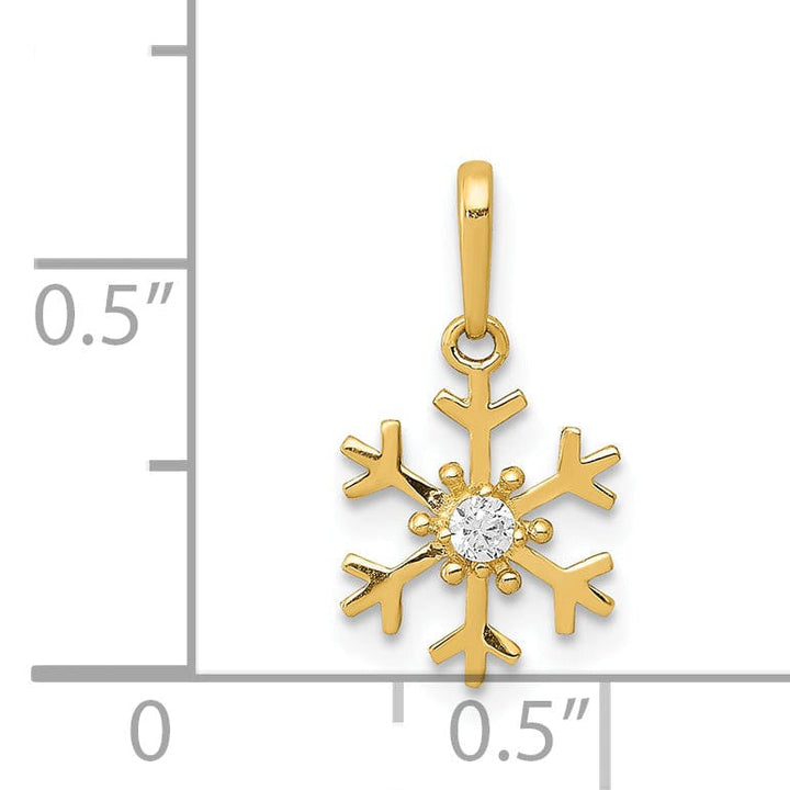 Lovely Rita's Pendants & Charms 14k Yellow Gold Snowflake C.Z Charm Pendant