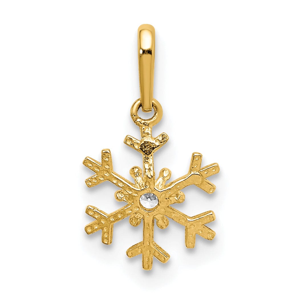 Lovely Rita's Pendants & Charms 14k Yellow Gold Snowflake C.Z Charm Pendant
