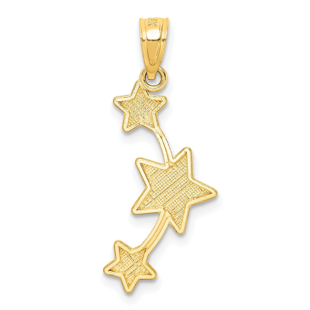 Lovely Rita's Pendants & Charms 14K Yellow Gold Soild Diamond Cut Polished Finish 3-Stars Charm Pendant