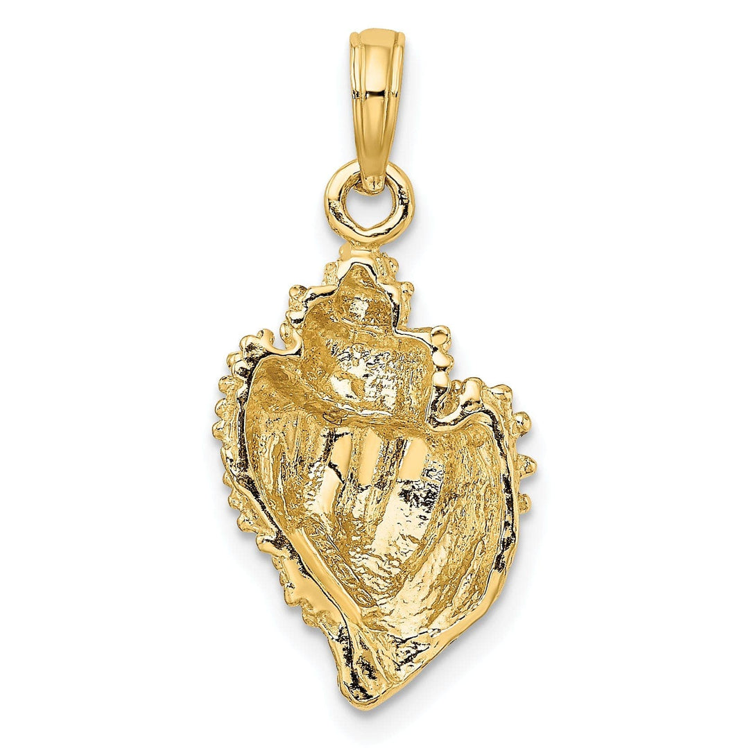 Lovely Rita's Pendants & Charms 14K Yellow Gold Soild Textured Polished Finish Conch Shell Charm Pendant