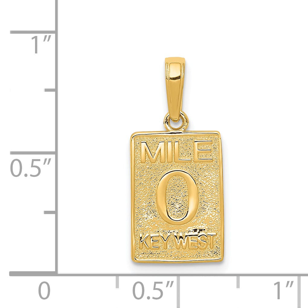 Lovely Rita's Pendants & Charms 14k Yellow Gold Solid 0 KEY WEST Mile Marker Pendant