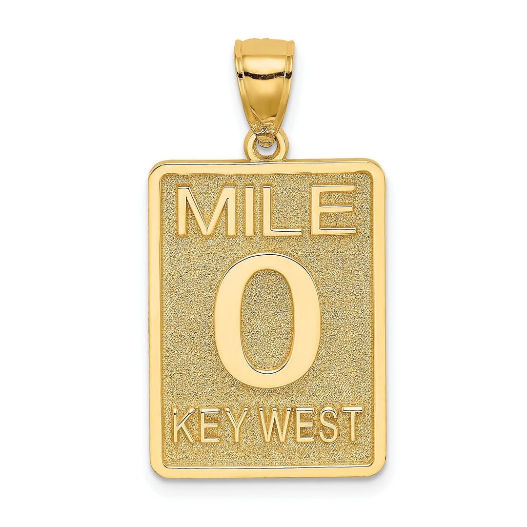 Lovely Rita's Pendants & Charms 14k Yellow Gold Solid 0 KEY WEST Mile Marker Pendant