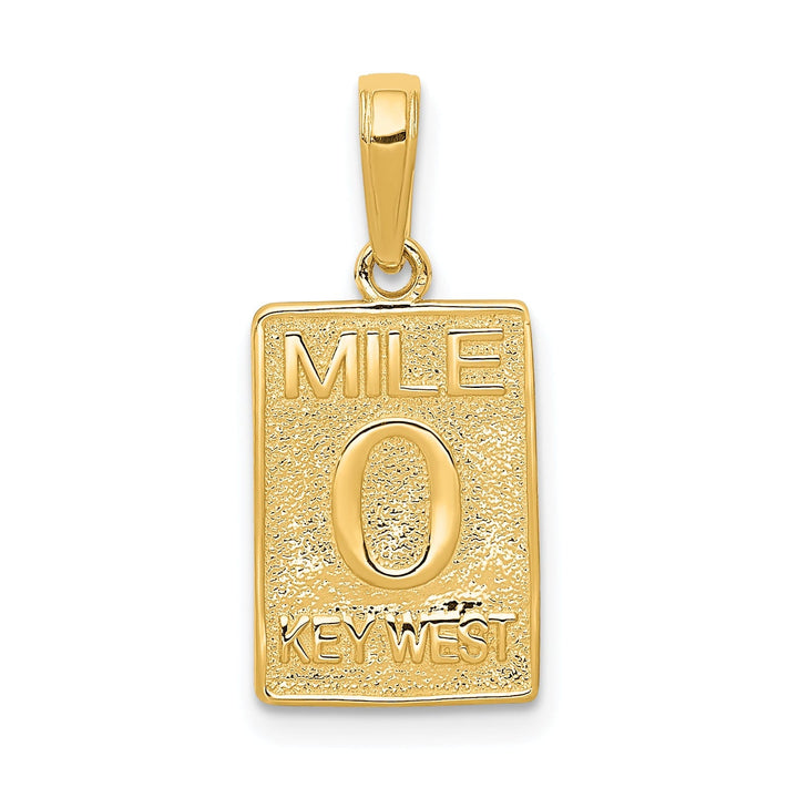 Lovely Rita's Pendants & Charms 14k Yellow Gold Solid 0 KEY WEST Mile Marker Pendant
