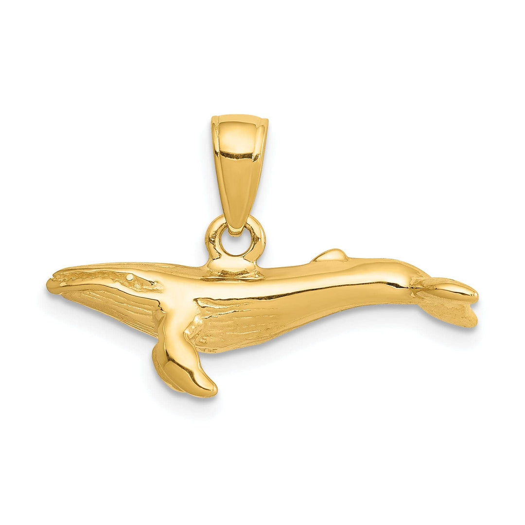 Lovely Rita's Pendants & Charms 14K Yellow Gold Solid  3-Dimensional Humpback Whale Charm Pendant