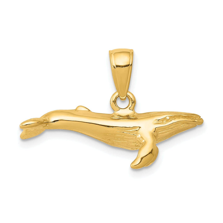Lovely Rita's Pendants & Charms 14K Yellow Gold Solid  3-Dimensional Humpback Whale Charm Pendant
