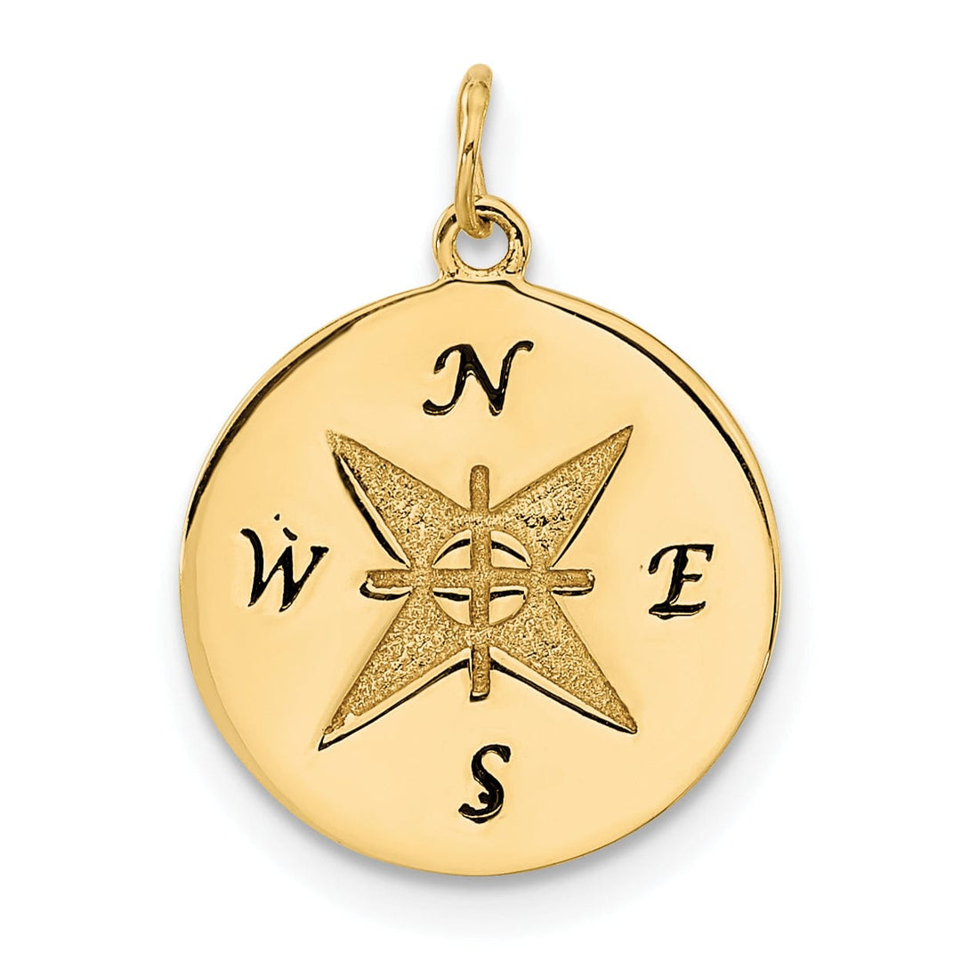 Lovely Rita's Pendants & Charms 14k Yellow Gold Solid Antiqued Compass Pendant