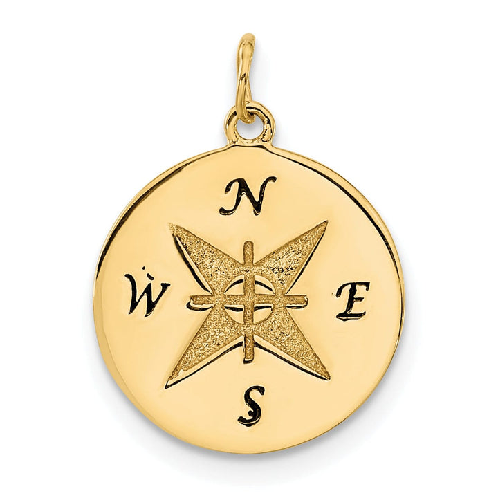 Lovely Rita's Pendants & Charms 14k Yellow Gold Solid Antiqued Compass Pendant