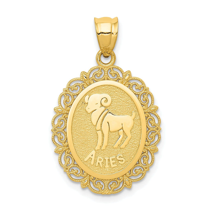 Lovely Rita's Pendants & Charms 14k Yellow Gold Solid Aries Zodiac Pendant