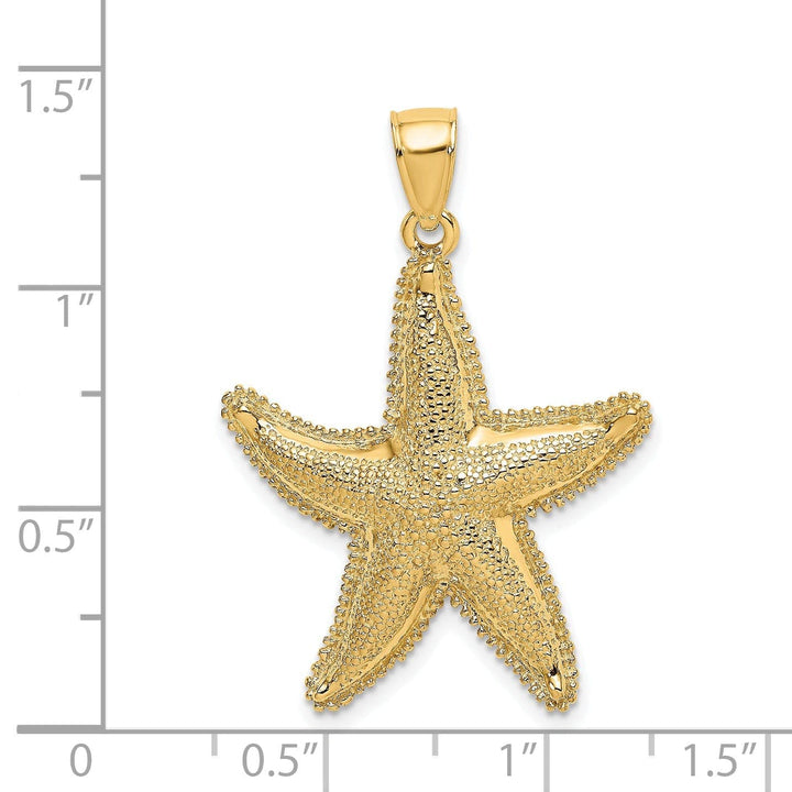 Lovely Rita's Pendants & Charms 14K Yellow Gold Solid Beaded Design Starfish Pendant