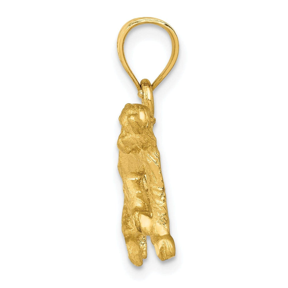Lovely Rita's Pendants & Charms 14K Yellow Gold Solid Brushed D.C Finish Monkey Charm Pendant