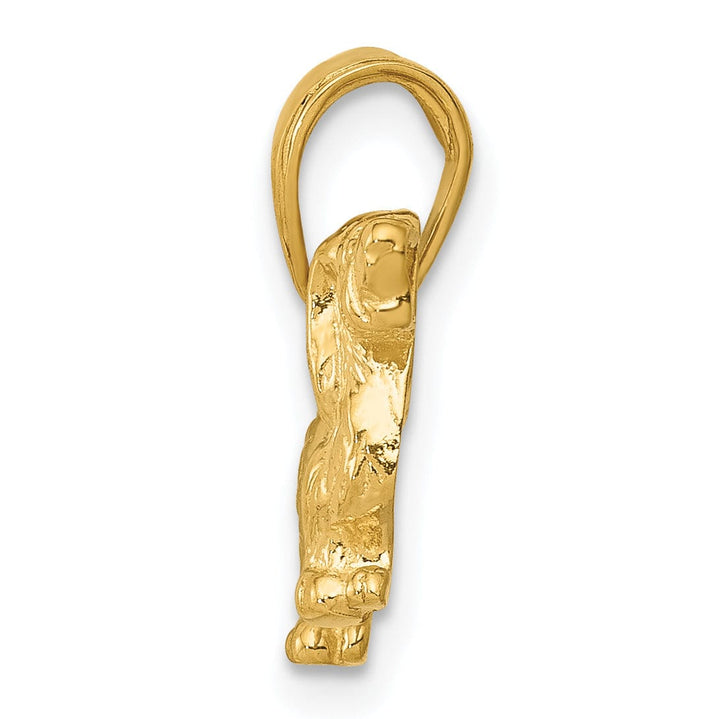 Lovely Rita's Pendants & Charms 14K Yellow Gold Solid Brushed Diamond Cut Bill Dog Face Charm Pendant