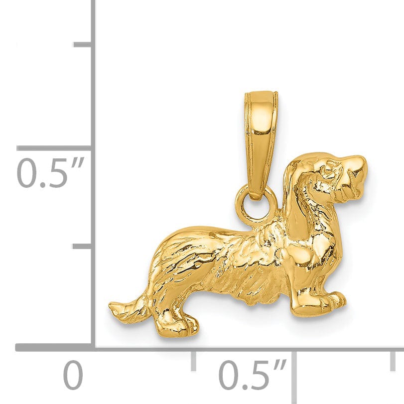 Lovely Rita's Pendants & Charms 14K Yellow Gold Solid Brushed Diamond Cut Bill Dog Face Charm Pendant