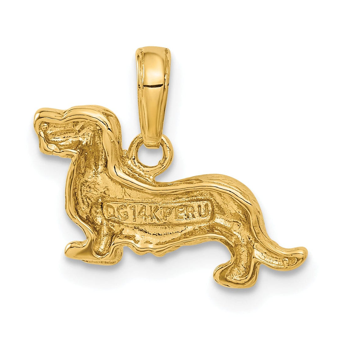 Lovely Rita's Pendants & Charms 14K Yellow Gold Solid Brushed Diamond Cut Bill Dog Face Charm Pendant