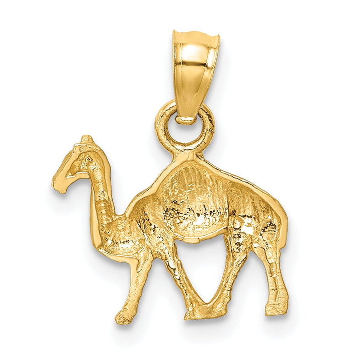 Lovely Rita's Pendants & Charms 14K Yellow Gold Solid Brushed Diamond Cut Finish Camel Walking Charm Pendant