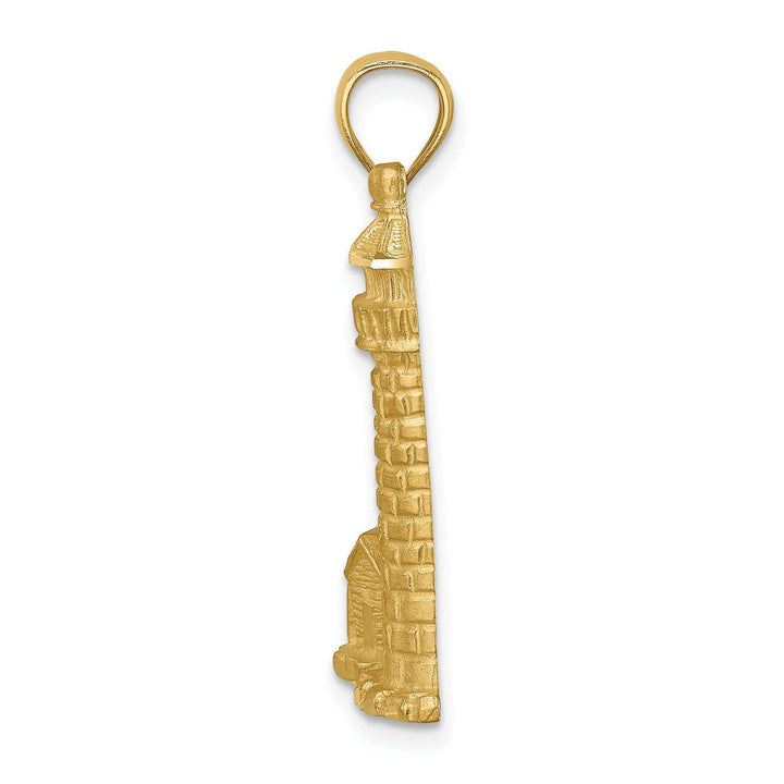 Lovely Rita's Pendants & Charms 14K Yellow Gold Solid Brushed Diamond Cut Finish Lighthouse Charm