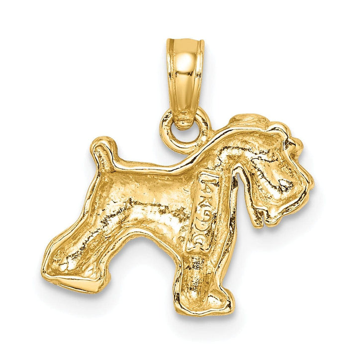 Lovely Rita's Pendants & Charms 14K Yellow Gold Solid Brushed Diamond Cut Finish Pomeranian Dog Charm Pendant