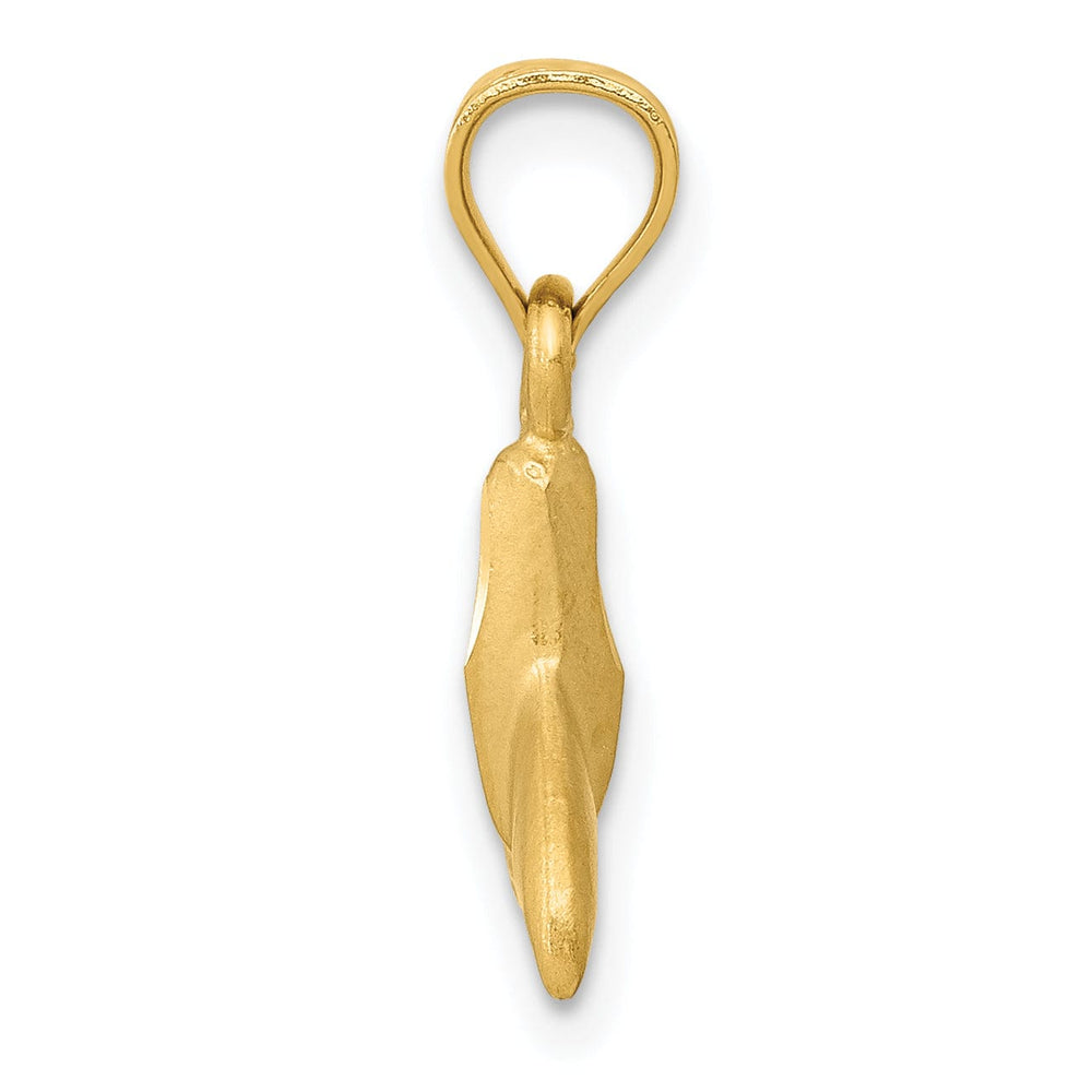 Lovely Rita's Pendants & Charms 14K Yellow Gold Solid Brushed Finish 3-Dimensional Whale Tail Charm Pendant