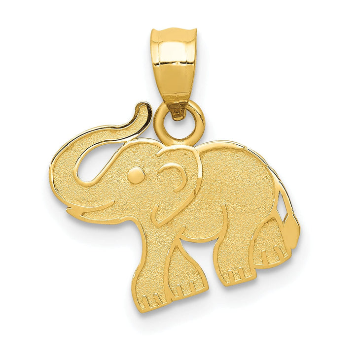 Lovely Rita's Pendants & Charms 14k Yellow Gold Solid Brushed Finish Elephant Charm Pendant