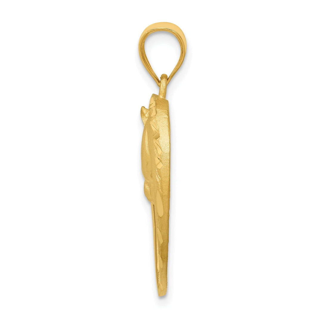 Lovely Rita's Pendants & Charms 14k Yellow Gold Solid Brushed Finish Open Back Horse Charm Pendant