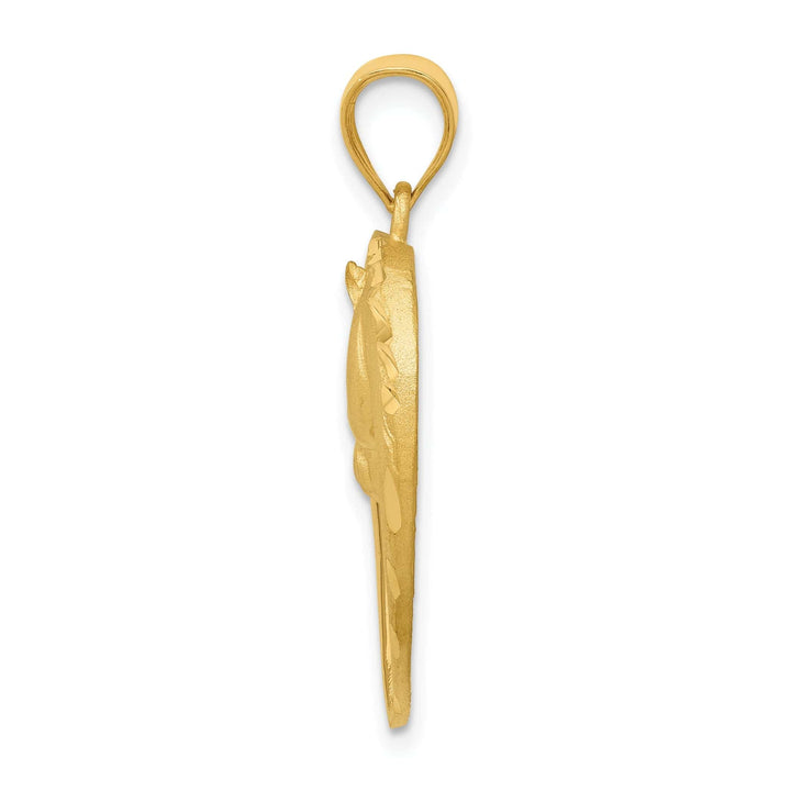 Lovely Rita's Pendants & Charms 14k Yellow Gold Solid Brushed Finish Open Back Horse Charm Pendant