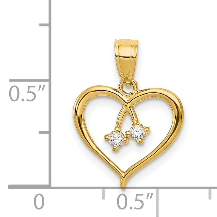 Lovely Rita's Pendants & Charms 14k Yellow Gold Solid C.Z Heart Design Pendant