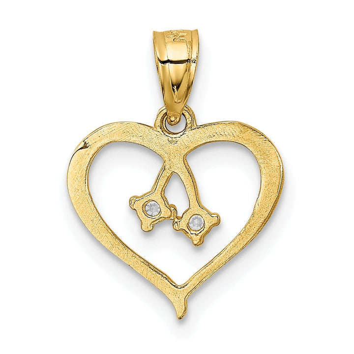 Lovely Rita's Pendants & Charms 14k Yellow Gold Solid C.Z Heart Design Pendant