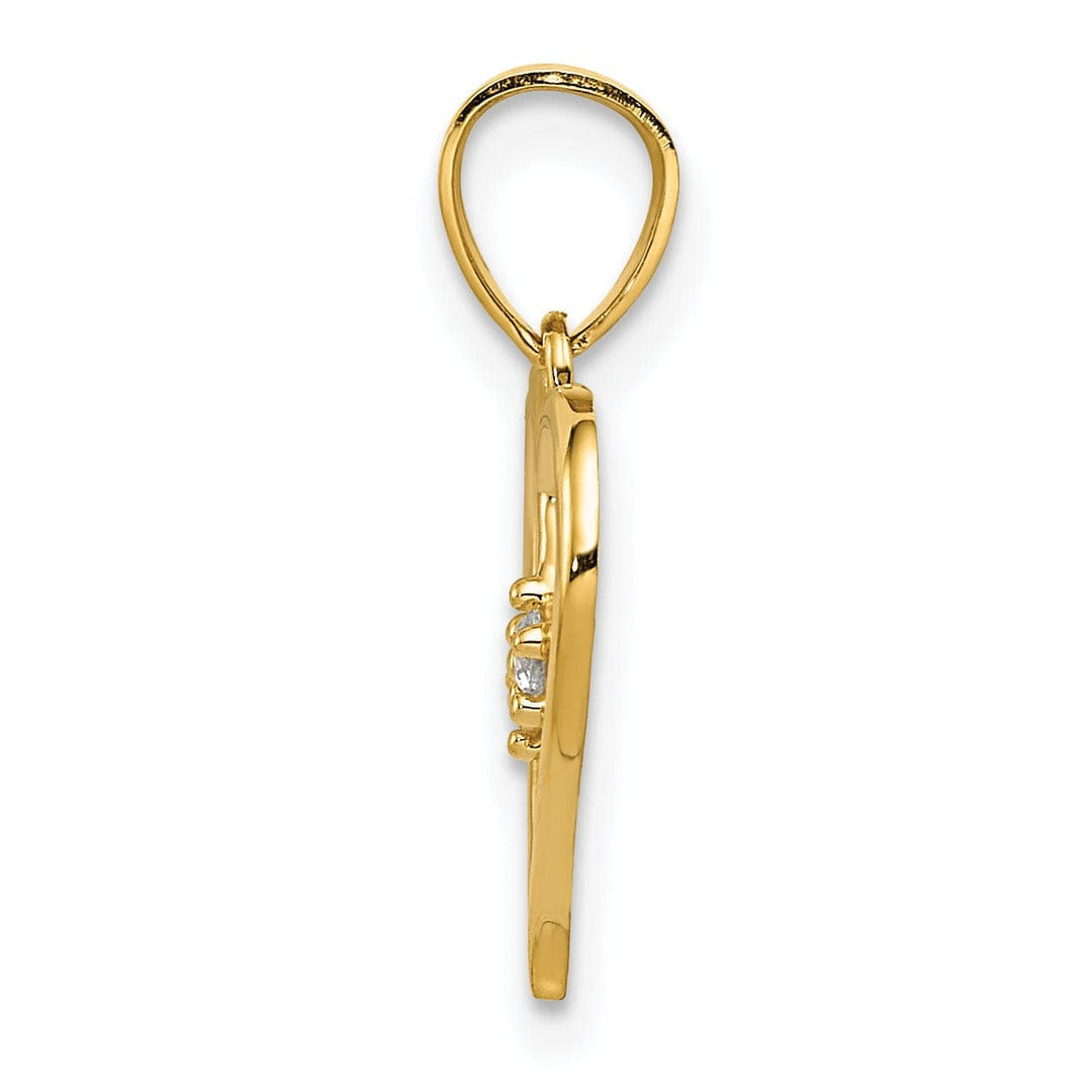 Lovely Rita's Pendants & Charms 14k Yellow Gold Solid C.Z Heart Design Pendant