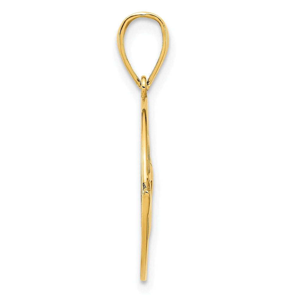 Lovely Rita's Pendants & Charms 14k Yellow Gold Solid Claddagh Circle Design Pendant