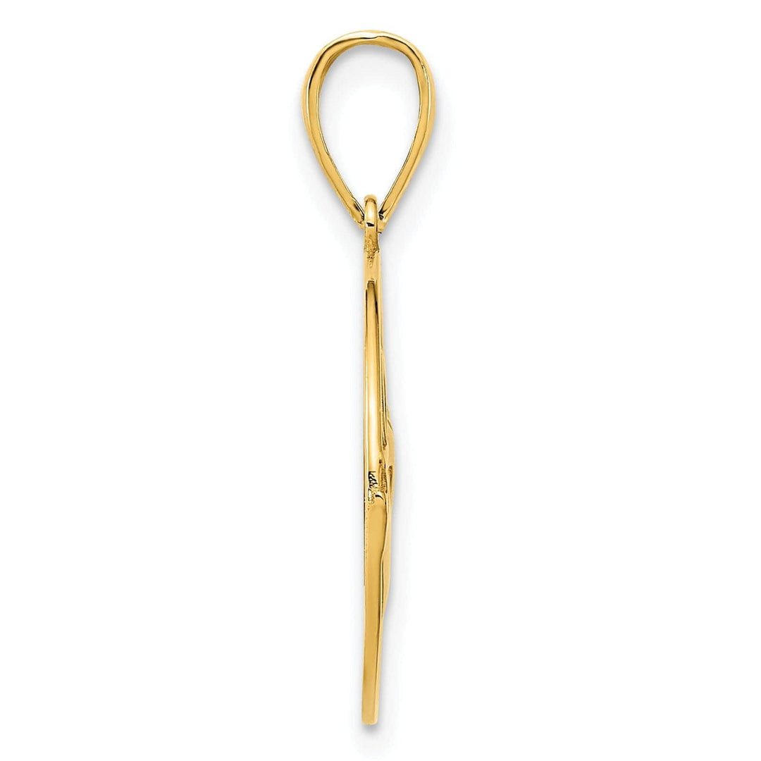 Lovely Rita's Pendants & Charms 14k Yellow Gold Solid Claddagh Circle Design Pendant