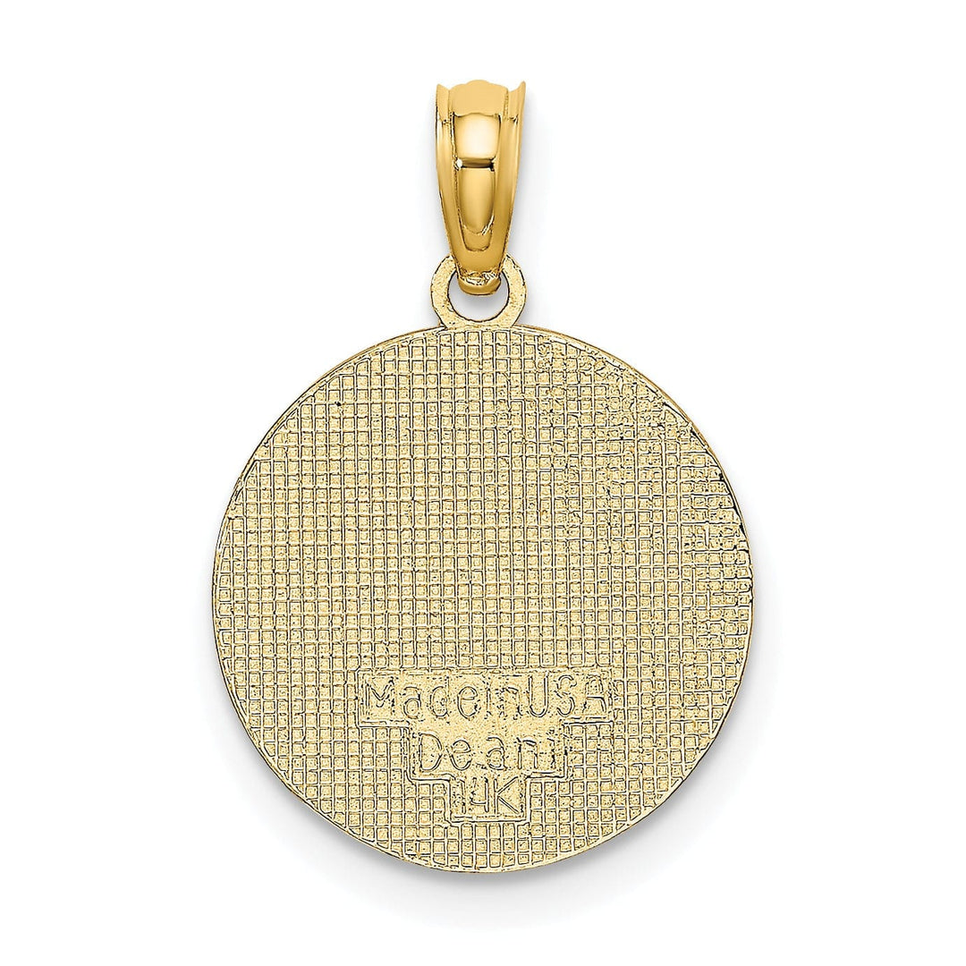 Lovely Rita's Pendants & Charms 14K Yellow Gold Solid Communion Chalice Cup on Round Disc Pendant