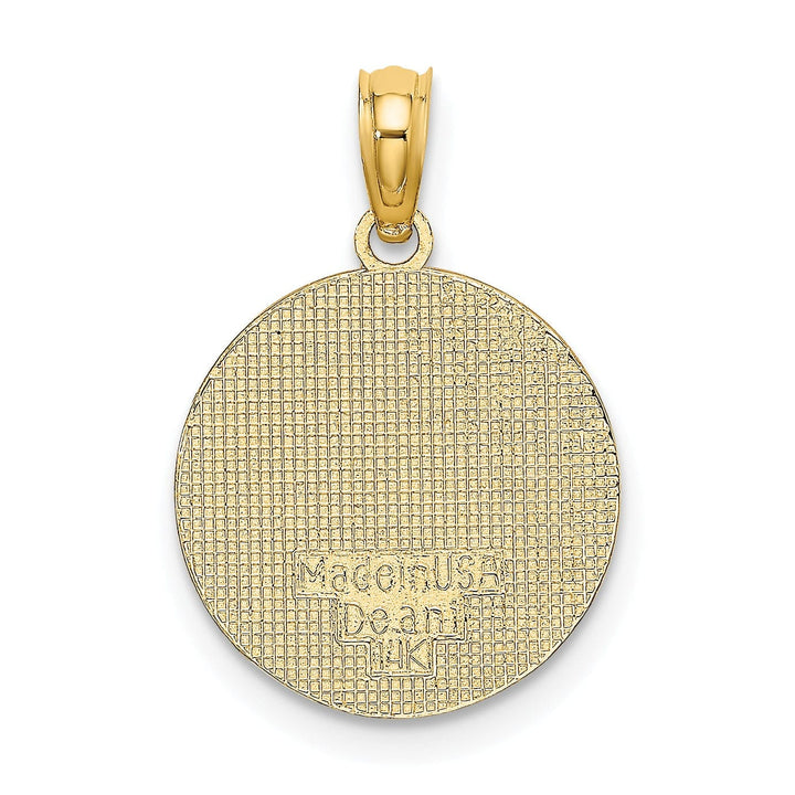 Lovely Rita's Pendants & Charms 14K Yellow Gold Solid Communion Chalice Cup on Round Disc Pendant