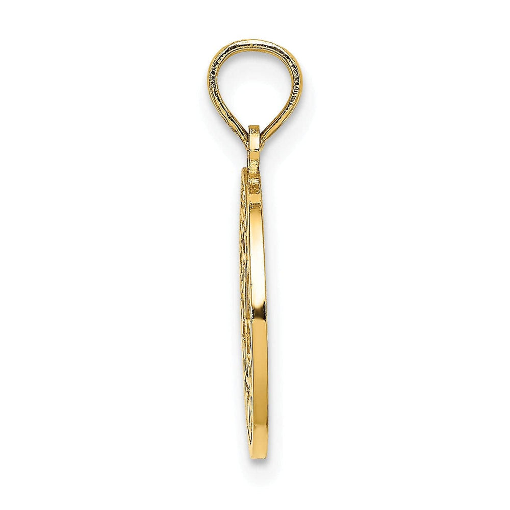 Lovely Rita's Pendants & Charms 14K Yellow Gold Solid Communion Chalice Cup on Round Disc Pendant