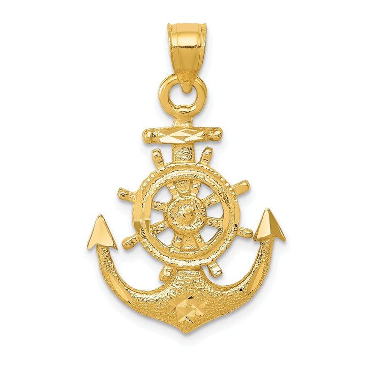 Lovely Rita's Pendants & Charms 14k Yellow Gold Solid Concave Anchor Pendant
