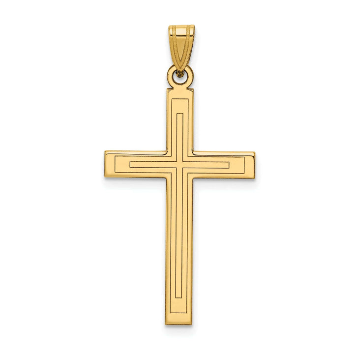 14k Gold Solid Cross Pendant