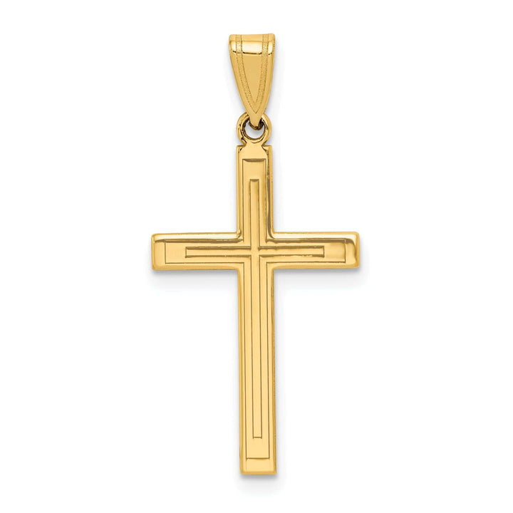 14K Yellow Gold Solid Cross Pendant