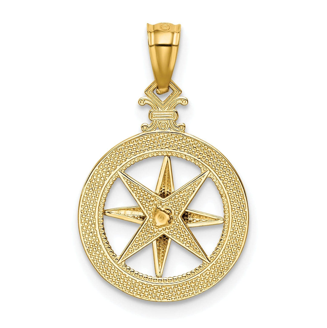 Lovely Rita's Pendants & Charms 14k Yellow Gold Solid D.C Polished Finish Compass Pendant