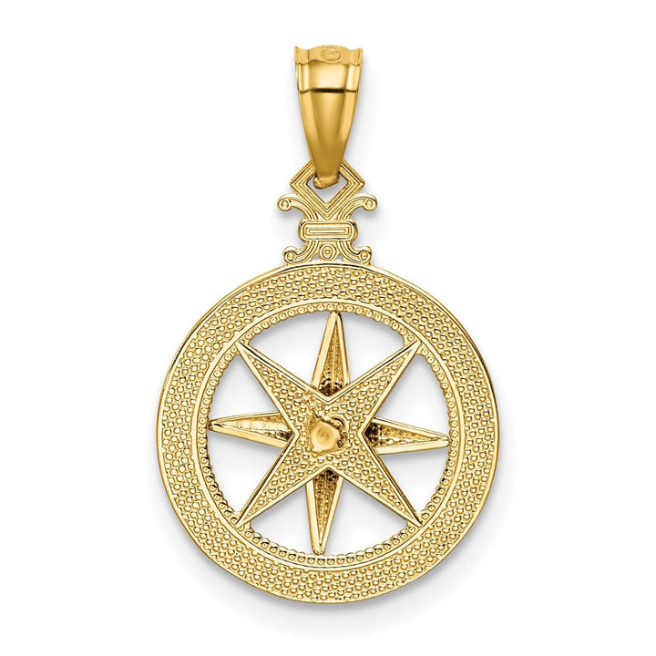 Lovely Rita's Pendants & Charms 14k Yellow Gold Solid D.C Polished Finish Compass Pendant