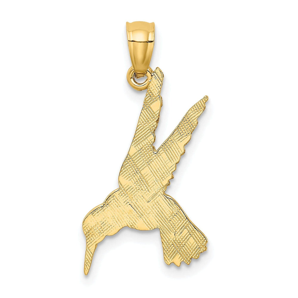 Lovely Rita's Pendants & Charms 14k Yellow Gold Solid D.C Polished Finish Flying Hummingbird Pendant