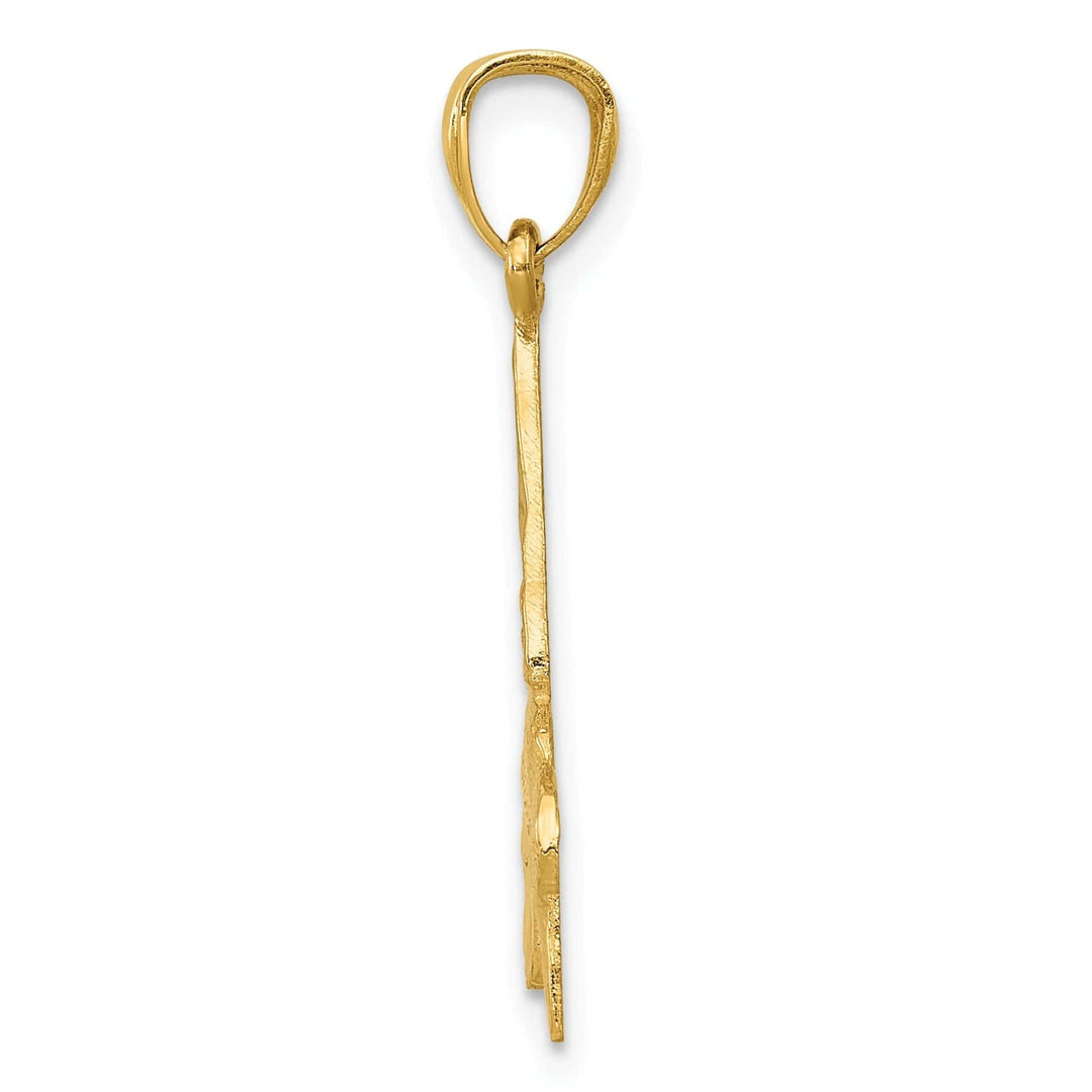 Lovely Rita's Pendants & Charms 14k Yellow Gold Solid D.C Polished Finish Flying Hummingbird Pendant