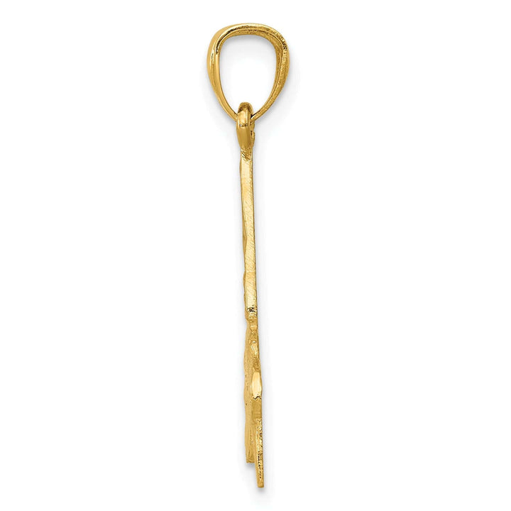 Lovely Rita's Pendants & Charms 14k Yellow Gold Solid D.C Polished Finish Flying Hummingbird Pendant