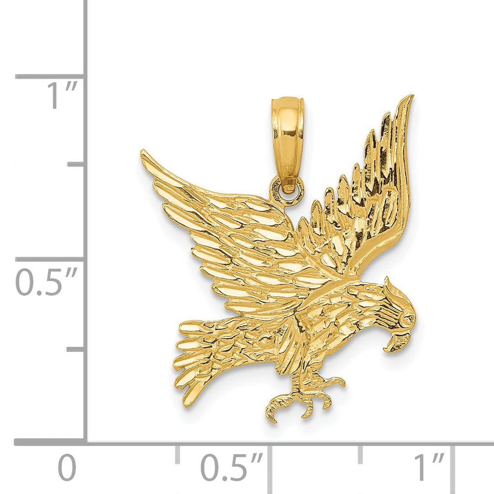 Lovely Rita's Pendants & Charms 14k Yellow Gold Solid D.C Polished Finish Men's Eagle Pendant