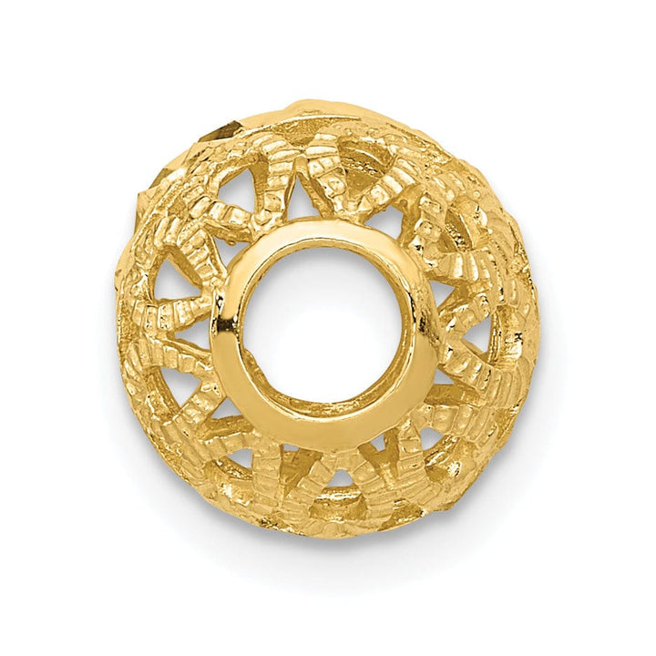 Lovely Rita's Pendants & Charms 14k Yellow Gold Solid D.C Texture Finish Ball Chain Slide Pendant